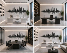 Load image into Gallery viewer, Black And White City Skyline Wall Decal Modern Office Wall Art Urban Business Wall Mural Peel And Stick Decor