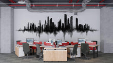 Load image into Gallery viewer, Black And White City Skyline Wall Decal Modern Office Wall Art Urban Business Wall Mural Peel And Stick Decor