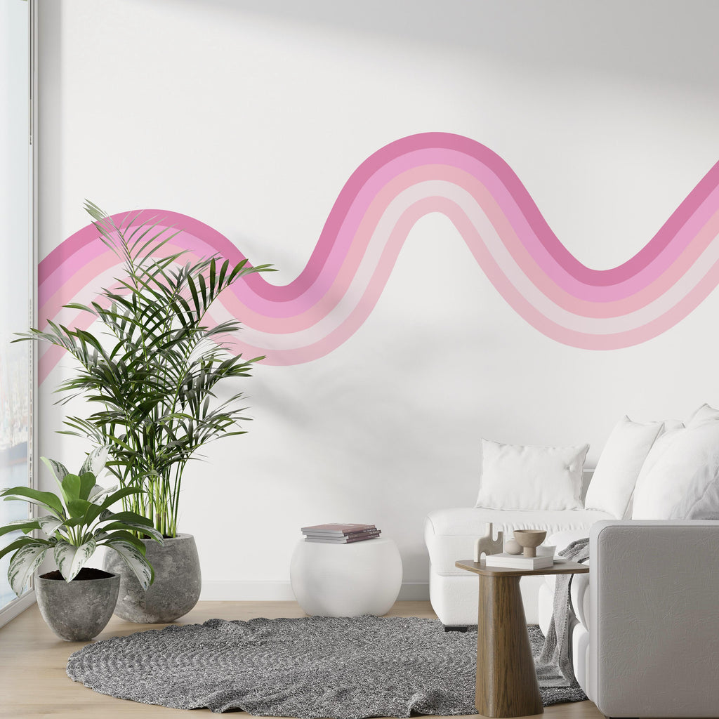 Stripes Rainbow Peel And Stick Fabric Wall Decal Baby Bedroom Soft Colors Baby Removable Lemon