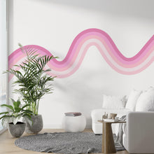 Load image into Gallery viewer, Stripes Rainbow Peel And Stick Fabric Wall Decal Baby Bedroom Soft Colors Baby Removable Lemon