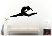 Load image into Gallery viewer, Rhythmic Gymnastics Gymnast Girl Female Jumping Silhouette Wall Decal Vinyl Sticker Mural Room Decor L783