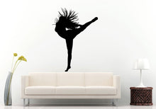 Load image into Gallery viewer, Dancing Rhythmic Gymnastics Gymnast Girls Females Silhouette Wall Decal Vinyl Sticker Mural Room Decor L788