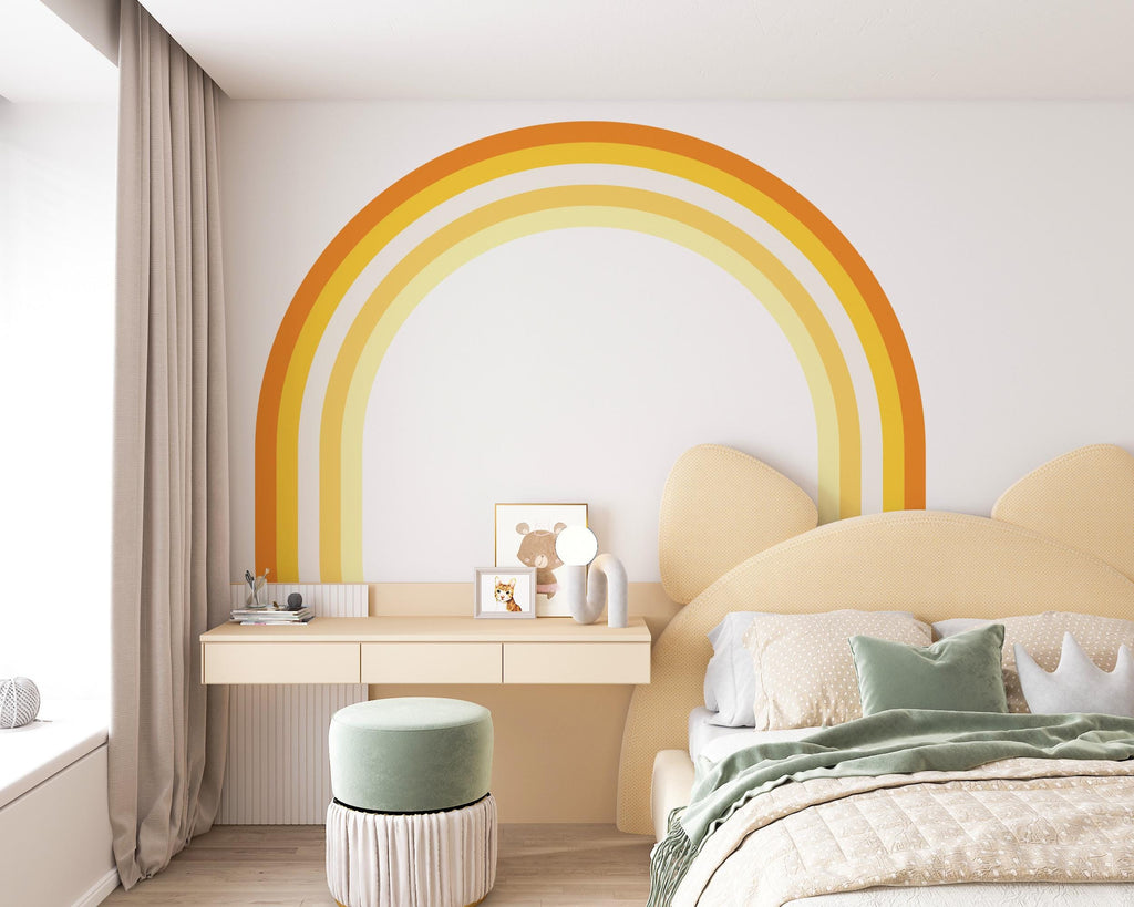 Rainbow Stripes Custom Wall Decal Vinyl Wall Decal Nursery Muted Colors Nursery Custom Size Cappuccino