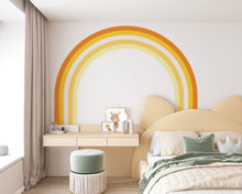 Load image into Gallery viewer, Rainbow Stripes Custom Wall Decal Vinyl Wall Decal Nursery Muted Colors Nursery Custom Size Cappuccino