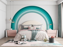 Load image into Gallery viewer, Rainbow Stripes Custom Wall Decal Vinyl Wall Decal Nursery Muted Colors Nursery Custom Size Cappuccino