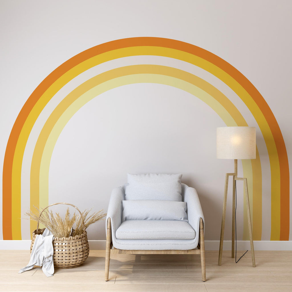 Rainbow Stripes Custom Wall Decal Vinyl Wall Decal Nursery Muted Colors Nursery Custom Size Cappuccino