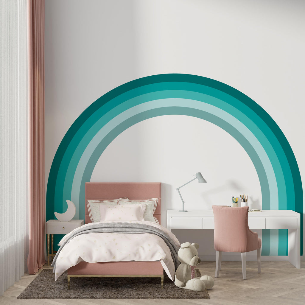 Rainbow Stripes Custom Wall Decal Vinyl Wall Decal Nursery Muted Colors Nursery Custom Size Cappuccino