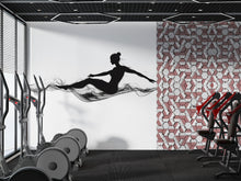 Load image into Gallery viewer, Yoga Wall Decal Pilates Wall Art Woman Silhouette Vinyl Sticker Fitness Wall Decor Meditation Mural Modern Home Gym Studio Decor