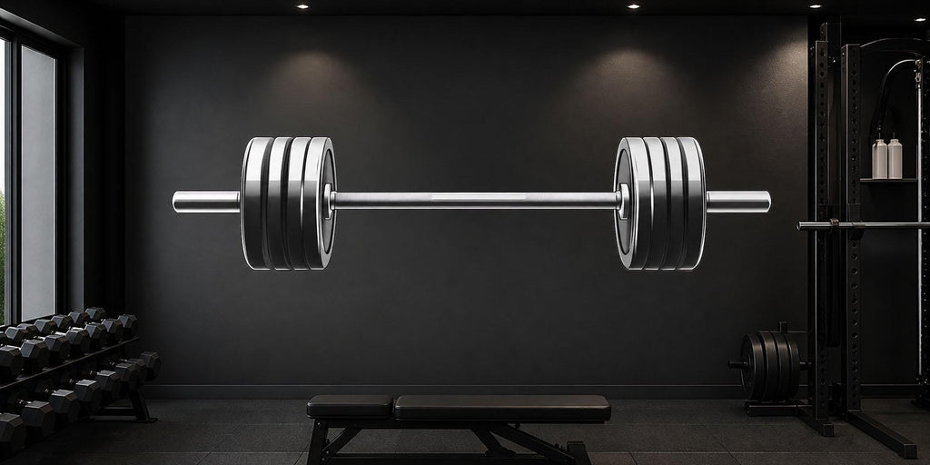 Barbell Wall Decal Gym Wall Art Weightlifting Vinyl Sticker Fitness Wall Decor Powerlifting Decor Home Gym Wall Art Modern Gym Design