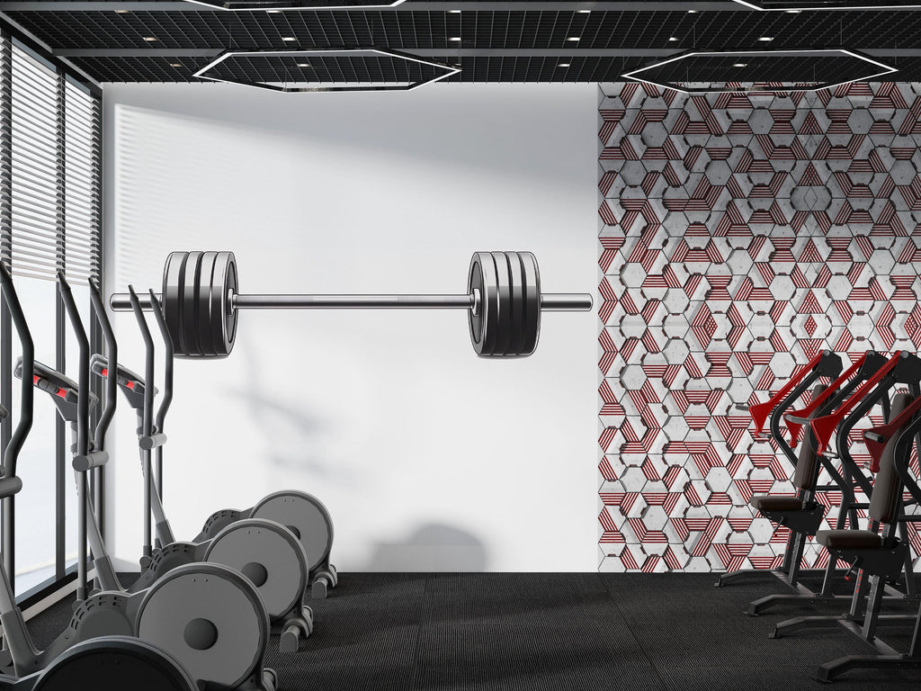 Barbell Wall Decal Gym Wall Art Weightlifting Vinyl Sticker Fitness Wall Decor Powerlifting Decor Home Gym Wall Art Modern Gym Design