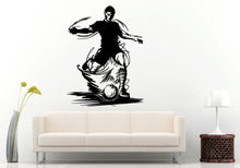 Load image into Gallery viewer, Soccer Game In Action Sketch Man Athlete Kicking Ball European Football Sport Wall Decal Vinyl Sticker Mural Room Decor L797