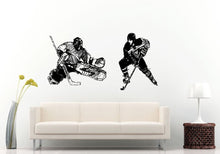 Load image into Gallery viewer, Hockey Player Goalie In Action Playing Hockey Game Sport Puck Stick Against Ice Rink Player Wall Decal Vinyl Sticker Mural Room Decor L799