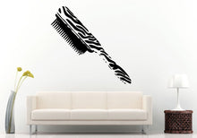 Load image into Gallery viewer, Hair Brush Tool Device Equipment Zebra Design Like Unique Barber Salon Spa Wall Decal Vinyl Sticker Mural Room Decor L814