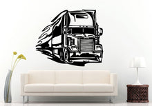 Load image into Gallery viewer, Semi Truck Heavy Duty Eighteen 18 Wheeler In Flames On Fire On The High Way Interstate Road Wall Decal Vinyl Sticker Mural Room Decor L823