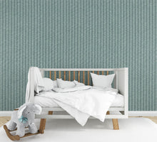 Load image into Gallery viewer, Blue Green Woven Texture Wallpaper Peel and Stick, Fabric Look Wall Mural, Linen Textile Wall Decor, Removable Modern Wallpaper 827LU