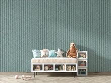 Load image into Gallery viewer, Blue Green Woven Texture Wallpaper Peel and Stick, Fabric Look Wall Mural, Linen Textile Wall Decor, Removable Modern Wallpaper 827LU