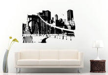 Load image into Gallery viewer, Urban City View Bridge Downtown Center Skyline View Wall Decal Vinyl Sticker Mural Room Decor L841