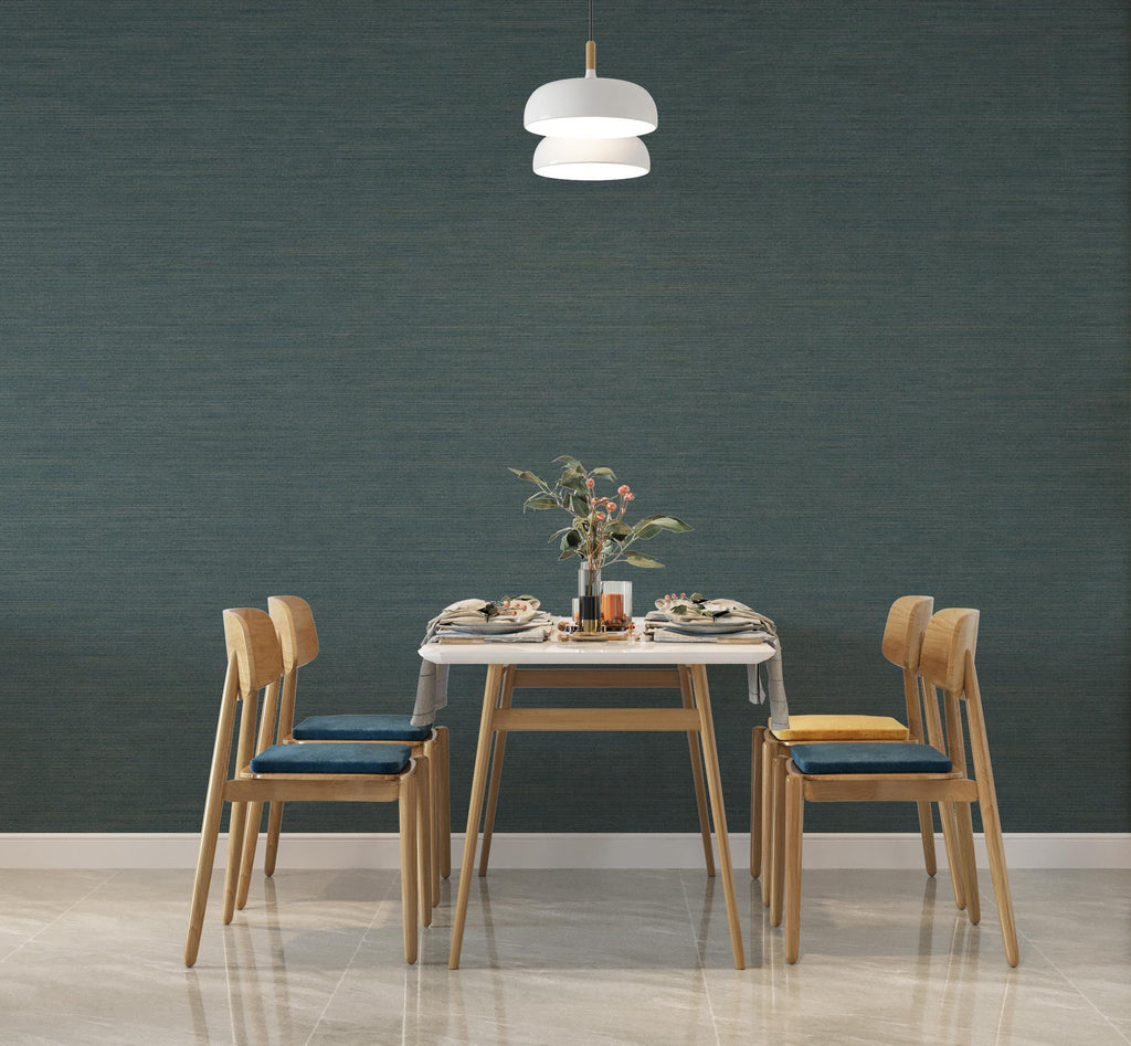 Dark Teal Textured Wallpaper, Modern Blue Green Wall Covering, Luxury Minimalist Wallpaper, Accent Wall Decor, Peel and Stick 831LU