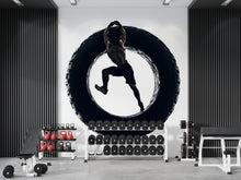 Load image into Gallery viewer, Tire Flip Wall Decal CrossFit Wall Art Fitness Mural Athlete Vinyl Sticker Gym Wall Decor Functional Training Home Gym Decor