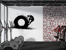 Load image into Gallery viewer, Tire Flip Wall Decal CrossFit Wall Art Fitness Mural Athlete Vinyl Sticker Gym Wall Decor Functional Training Garage Gym Decor