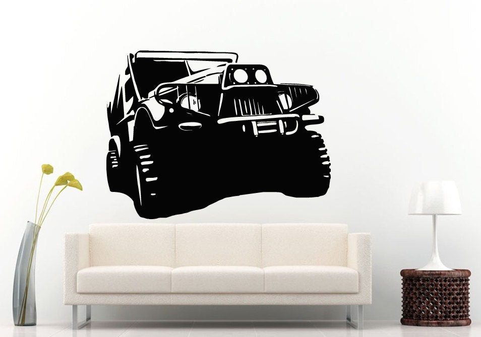 Off Road Sport Utility Vehicle Mountains Rocks Dirt 4 X 4 Wall Decal Vinyl Sticker Mural Room Decor L832