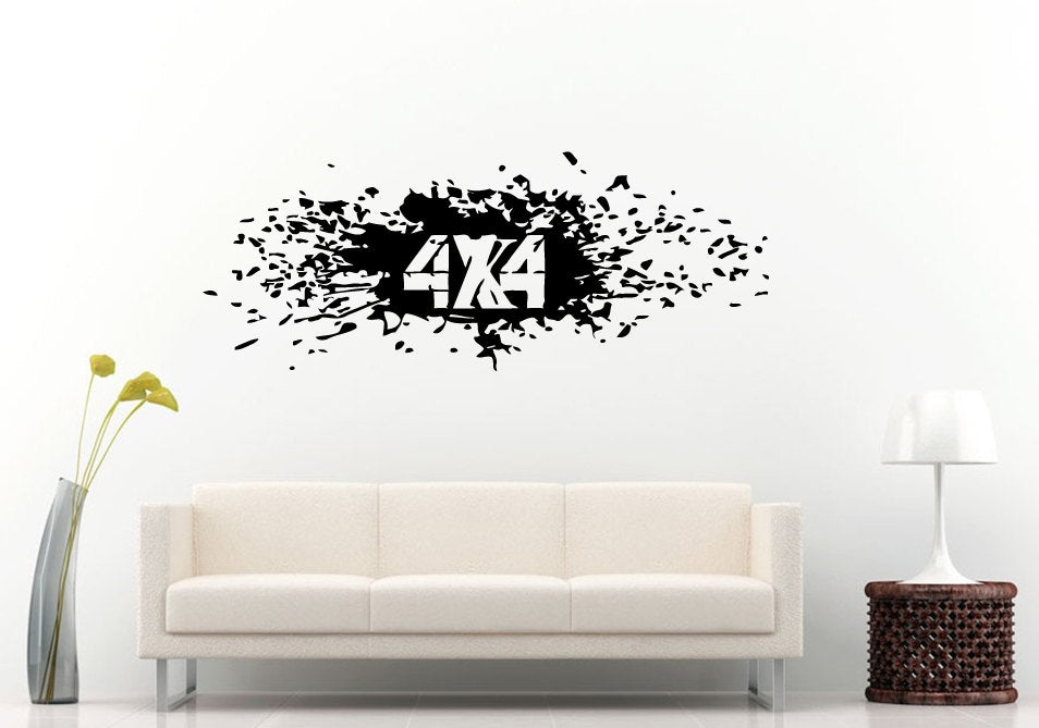 Off Road Sport Utility Vehicle Mountains Rocks Dirt 4 X 4 Wall Decal Vinyl Sticker Mural Room Decor L836