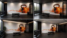 Load image into Gallery viewer, Kettlebell Wall Decal Gym Wall Art Fitness Mural Vinyl Sticker Modern Workout Decor CrossFit Wall Art Home Gym Wall Decor