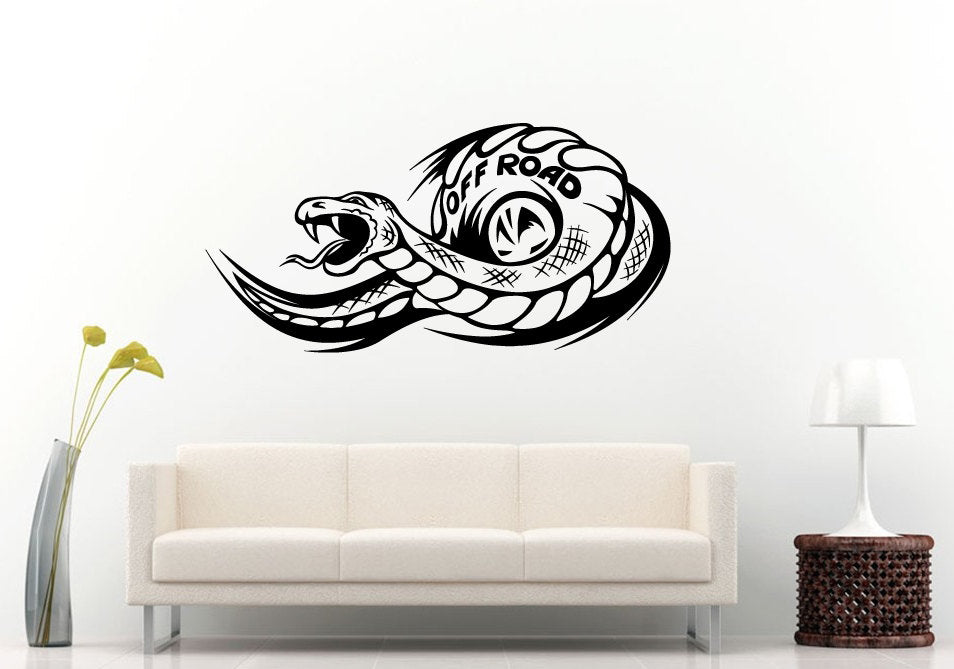 Off Road Sport Utility Vehicle Mountains Rocks Dirt 4 X 4 Tribal Snake Wall Decal Vinyl Sticker Mural Room Decor L839