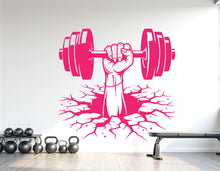 Load image into Gallery viewer, Gym Girl Wall Decor Crack Wall Fitness Wall Art Gym Wall Decals Wall Decal Crossfit Gifts Home Gym Wall Sticker Gym 1118RS