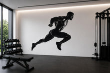 Load image into Gallery viewer, Running Athlete Wall Decal Modern Gym Wall Art Fitness Vinyl Sticker Home Gym Decor Sports Wall Mural Workout Room Design