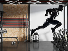 Load image into Gallery viewer, Running Athlete Wall Decal Modern Gym Wall Art Fitness Vinyl Sticker Home Gym Decor Sports Wall Mural Workout Room Design