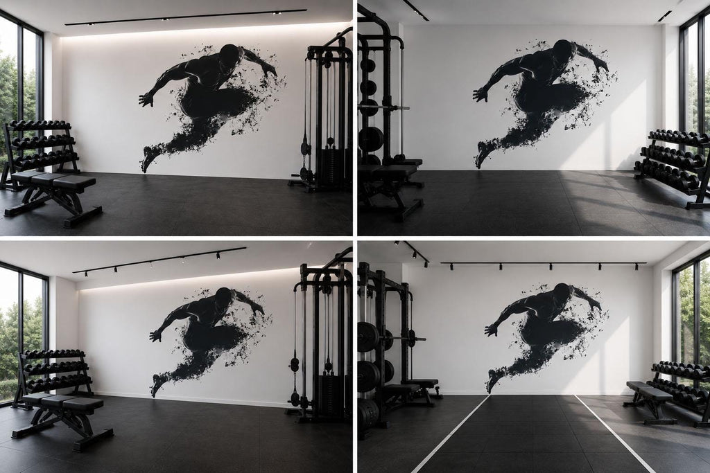 Explosive Athlete Wall Decal Modern Gym Wall Art Fitness Vinyl Sticker Home Gym Decor Sports Mural Workout Room Design