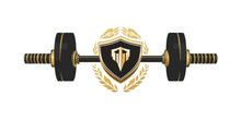 Load image into Gallery viewer, Luxury Gym Wall Decal Barbell Shield Fitness Wall Art Modern Home Gym Vinyl Sticker Workout Room Sports Wall Mural Gym Decor