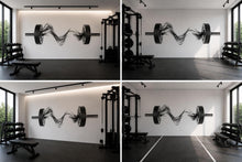 Load image into Gallery viewer, Modern Barbell Wall Decal Abstract Fitness Wall Art Home Gym Vinyl Sticker Workout Room Decor Luxury Gym Mural Athletic Wall Design