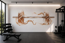 Load image into Gallery viewer, Luxury Gold Barbell Wall Decal Modern Fitness Wall Art Home Gym Vinyl Sticker Workout Room Decor Athletic Gym Mural Sports Wall Design