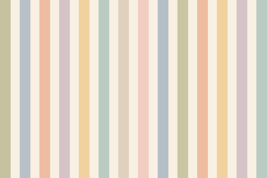 Pastel Stripe Wallpaper for Nursery, Boho Kids Room Wall Mural, Watercolor Vertical Stripe Wallpaper Decor, Neutral Playroom Wall Art 856LU