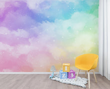 Load image into Gallery viewer, Pastel Dreamscape Galaxy Clouds Wallpaper, Cloud wall mural, Peel and stick 428DE