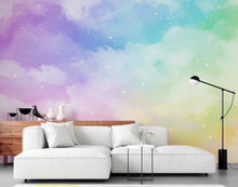 Load image into Gallery viewer, Pastel Dreamscape Galaxy Clouds Wallpaper, Cloud wall mural, Peel and stick 428DE