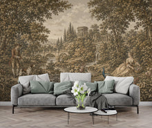 Load image into Gallery viewer, Vintage Pastoral Landscape Wallpaper Mural | Medieval Garden Wall Mural | Antique European Countryside Decor, Peel &amp; Stick 859LU