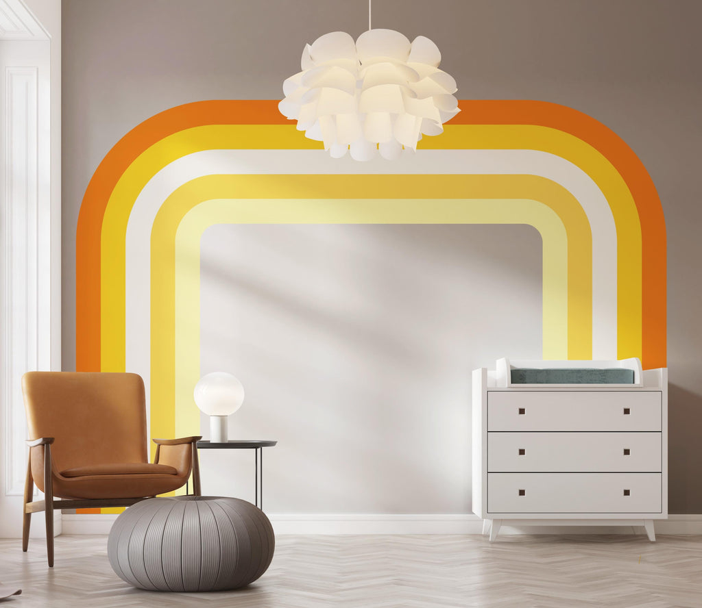 Stripes Rainbow Wall Sticker Peel And Stick Playroom Colorful Children Made In USA