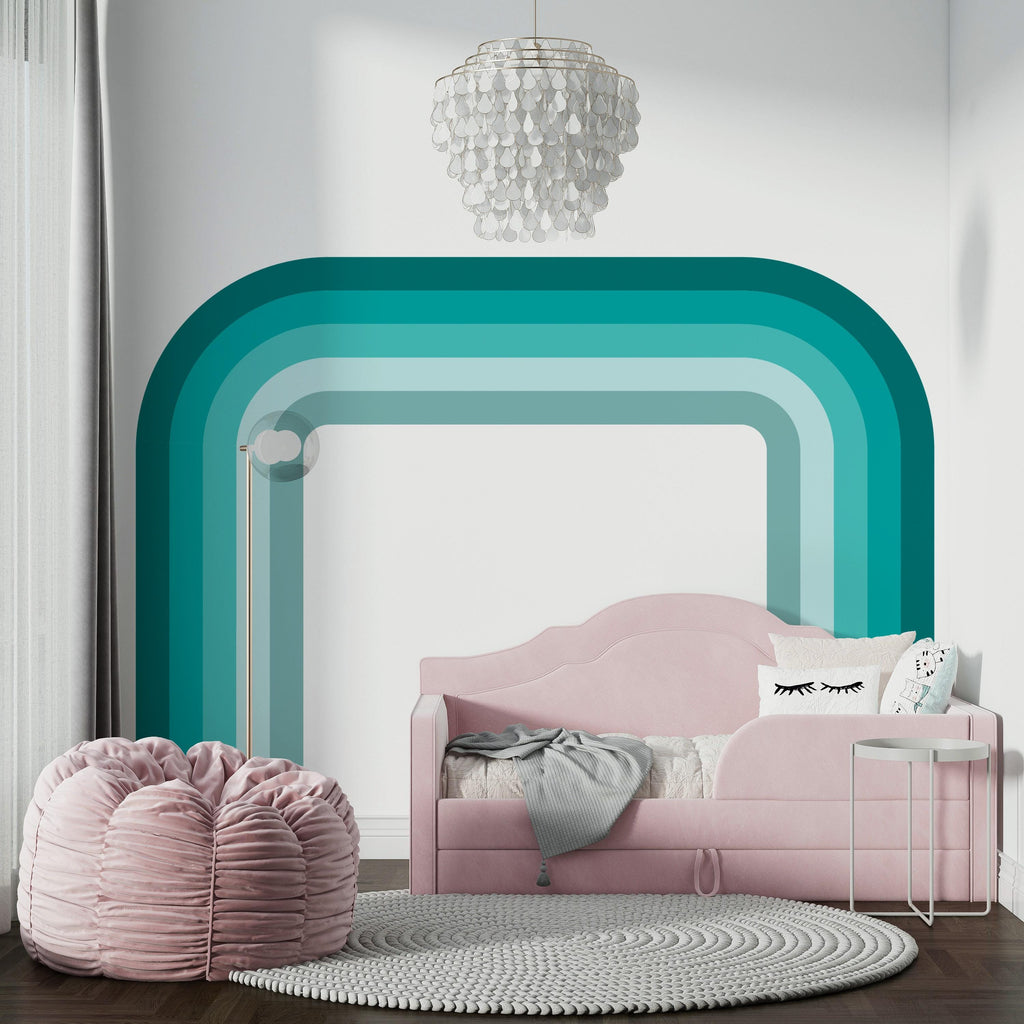 Stripes Rainbow Wall Sticker Peel And Stick Playroom Colorful Children Made In USA