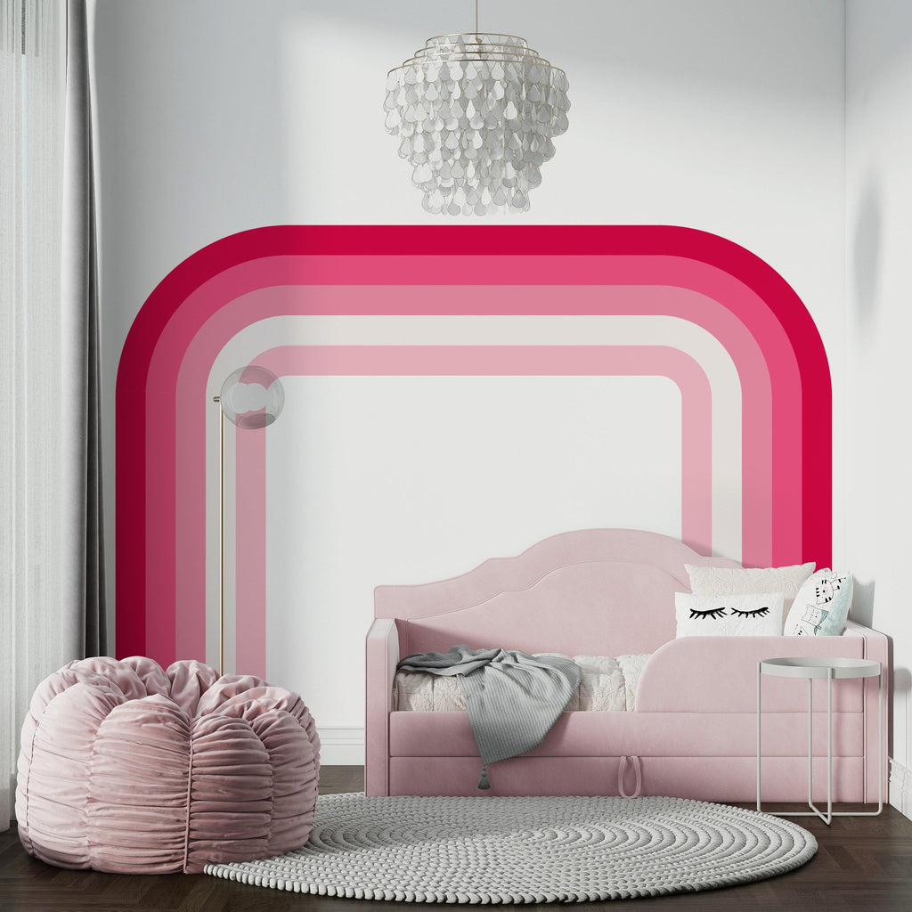 Stripes Rainbow Wall Sticker Peel And Stick Playroom Colorful Children Made In USA