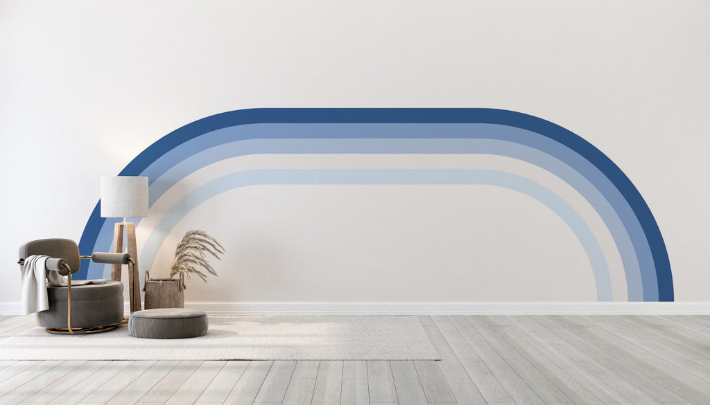 Rainbow Stripes Wall Mural Large Wall Decal Living Room Earthy Tones Family Easy To Apply Forest