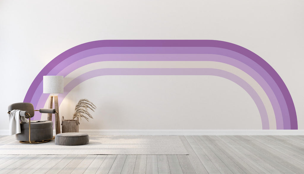 Rainbow Stripes Wall Mural Large Wall Decal Living Room Earthy Tones Family Easy To Apply Forest