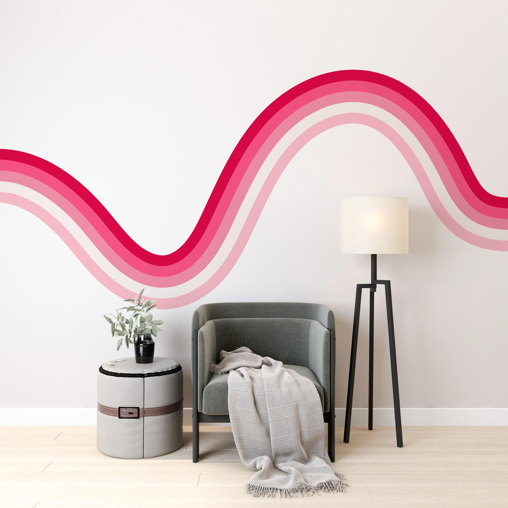 Stripes Rainbow Removable Vinyl Wall Art Decal Teen Room Modern Style Teens Custom Decal
