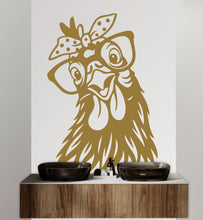 Load image into Gallery viewer, Funny Chicken wall decal Bathroom Decal Chicken wall art Decal Chicken Lover Animals wall decal Wall Bathroom Decals Stickers 418DE