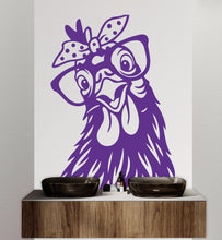 Load image into Gallery viewer, Funny Chicken wall decal Bathroom Decal Chicken wall art Decal Chicken Lover Animals wall decal Wall Bathroom Decals Stickers 418DE