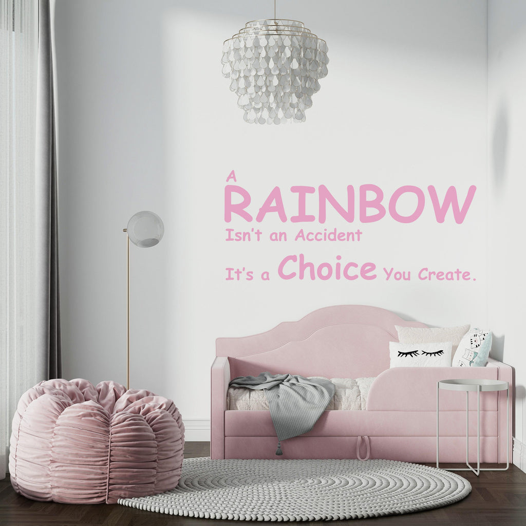 Rainbow Wall Decal Phrase Joy Is a Choice Modern Vinyl Wall Art Wall Mural Kids Room