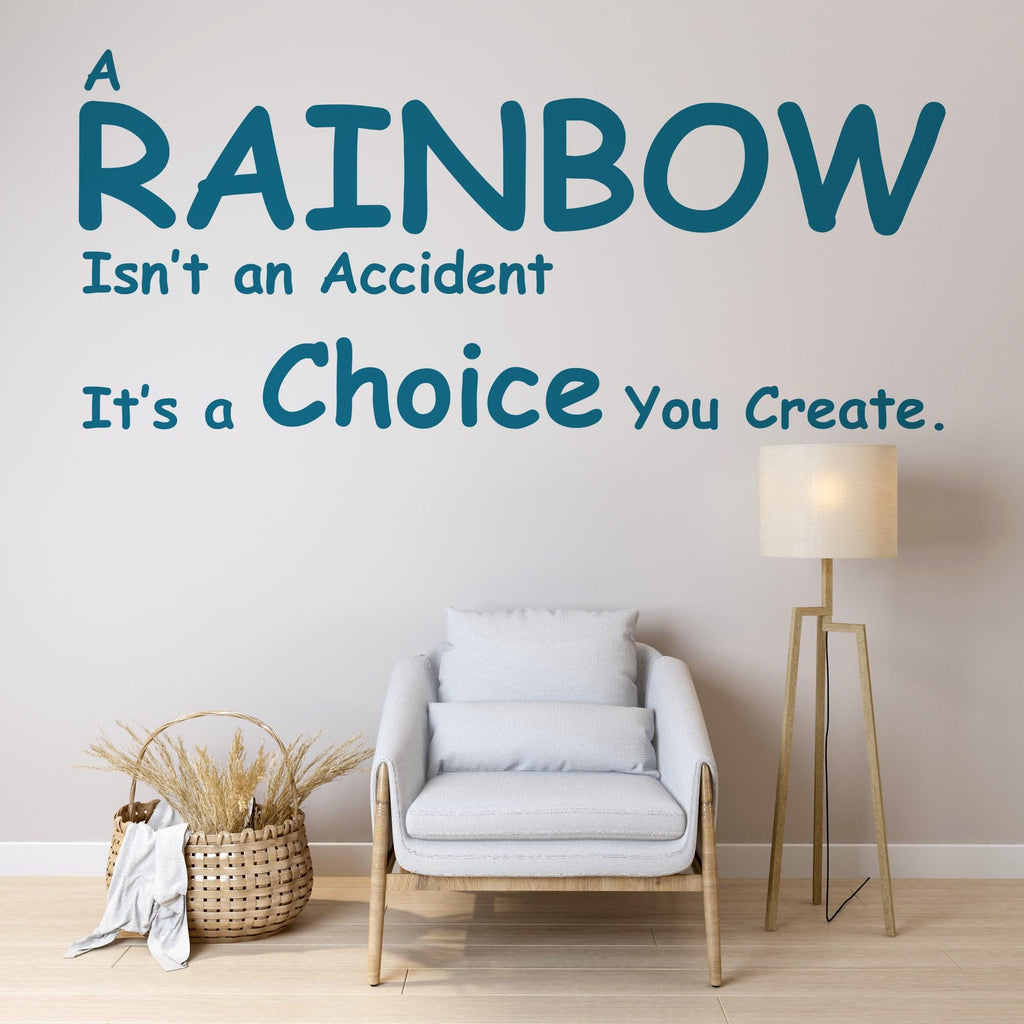 Rainbow Quote Wall Decal Phrase Everyday Luck Positive Vinyl Decor Modern Vinyl Wall Art Wall Mural Kids Room
