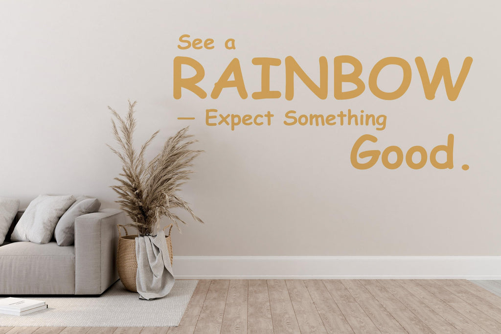 Rainbow Quote Wall Decal Phrase Everyday Luck Positive Vinyl Decor Modern Vinyl Wall Art Wall Mural Kids Room